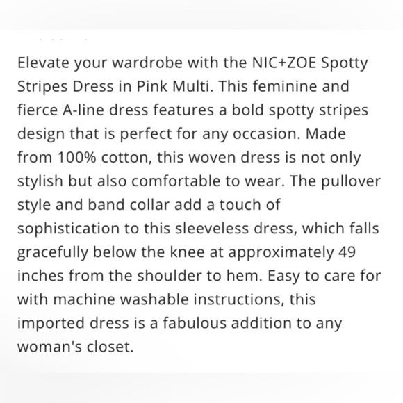 Nic & Zoe Spotty Stripes Maxi Sleeveless Cotton Print Dress New Large - Picture 14 of 14